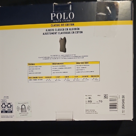 Polo by Ralph Lauren Men's Charcoal Tank Top - Picture 3 of 3